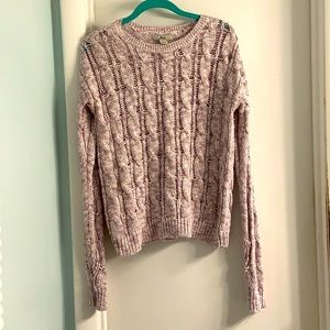 GH Bass & Co Lavender and White Chunky Knit Sweater Size Small